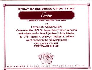 2000 GDS Cards Great Racehorses of Our Time #10 Crow Back